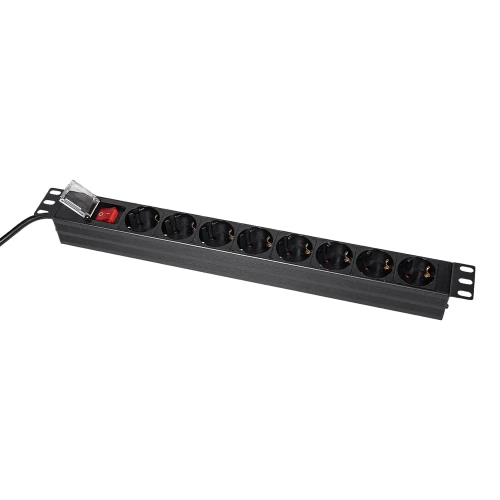 Блок розеток Trinix TRX-PDU/8M-16А Black для комутаційної шафи 19" на 8 розеток, з вимикачем (25-00110) - фото 3