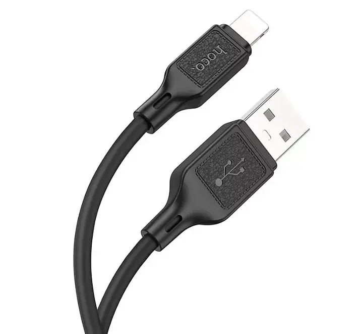 Кабель Hoco X90 Cool silicone charging data cable for Lightning Black