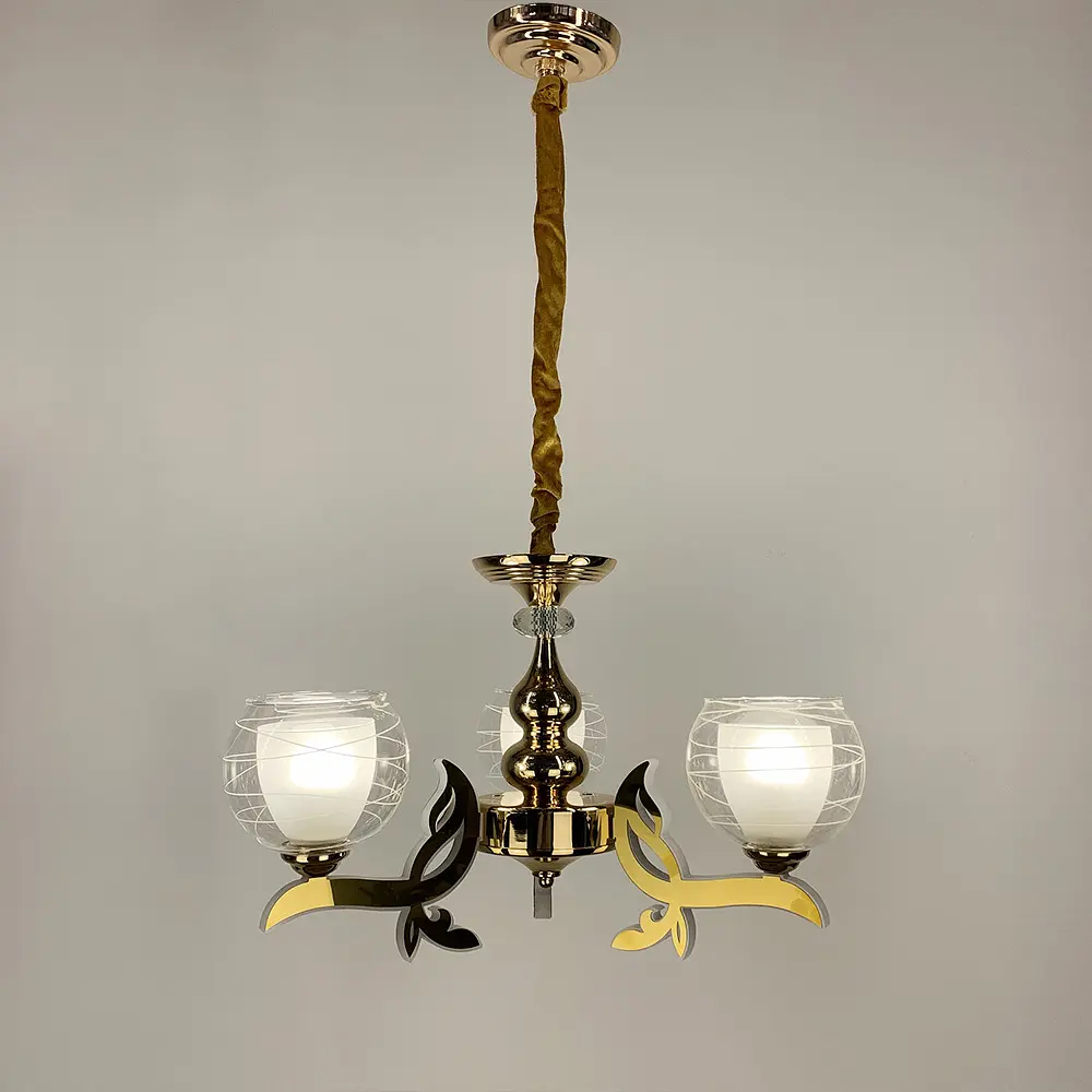 Люстра со светодиодным золотым корпусом и 3 двойных плафона Line.F 81181/3 GD - фото 2