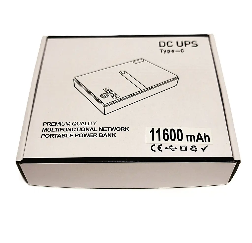 Міні ДБЖ для роутера Voltronic UPS-18W DC1018P 11600mAh 5V 9V 1A PoE 15/24V LAN USB Type-C 10-12 год резервного живлення Black - фото 7