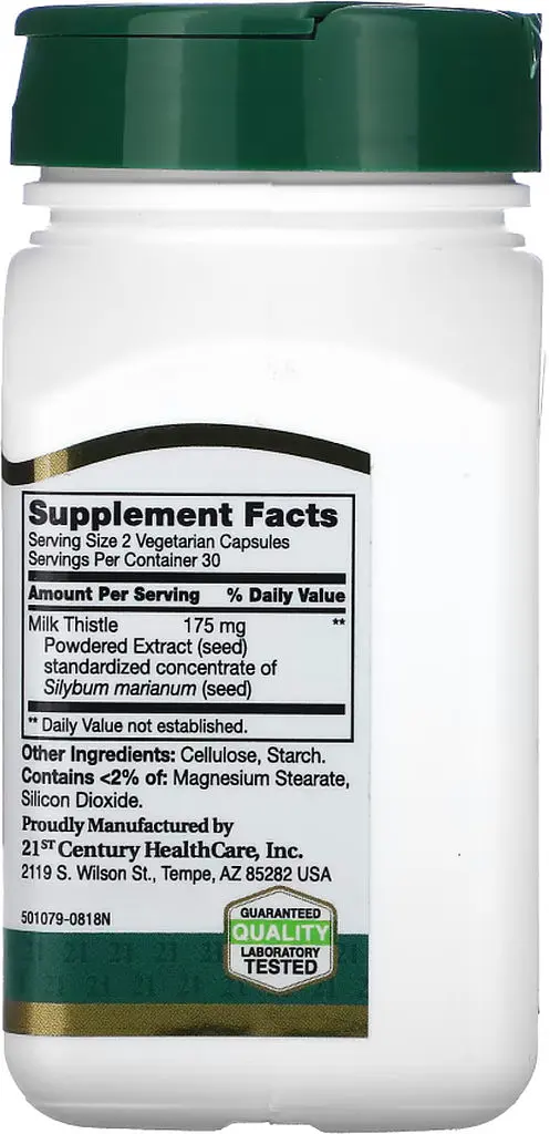 Натуральна добавка 21st Century Milk Thistle Extract, 60 вегакапсул - фото 2