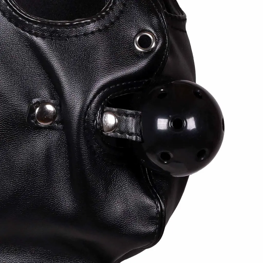 Маска на очі Ouch! Blindfolded Mask with Breathable Ball Gag (чорний) - фото 7