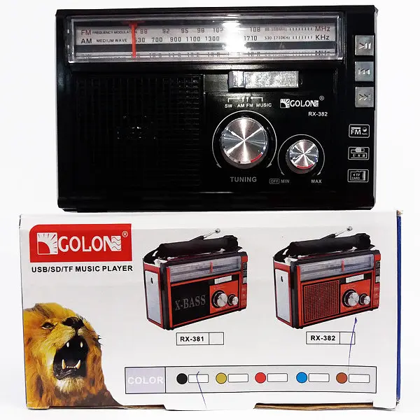 Радіоприймач GOLON із блютозом RX-382BT USB+SD Чорний - фото 5