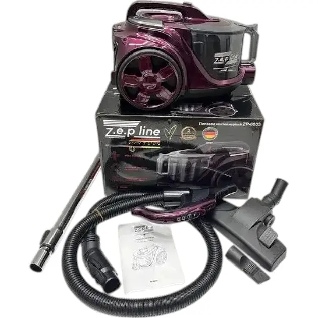 Контейнерний вакуумний пилосос Zepline ZP-6805 потужний з НЕРА фільтром 4 л 4000 Вт Фіолетовий - фото 5
