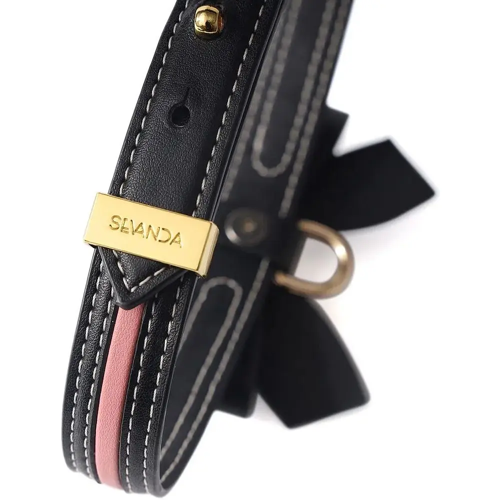 Поводок Lockink Sevanda Love Heart Butterfly LeaTher Collar Set - Black - фото 5