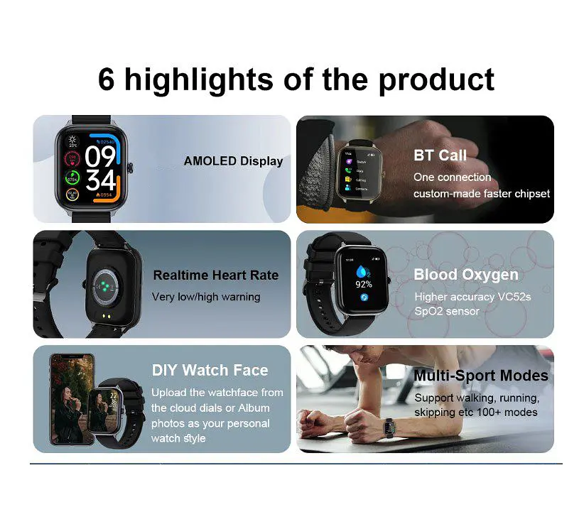 Смарт-годинник Smart Watch iMiki ST-2 IP68 AMOLED Blue - фото 2