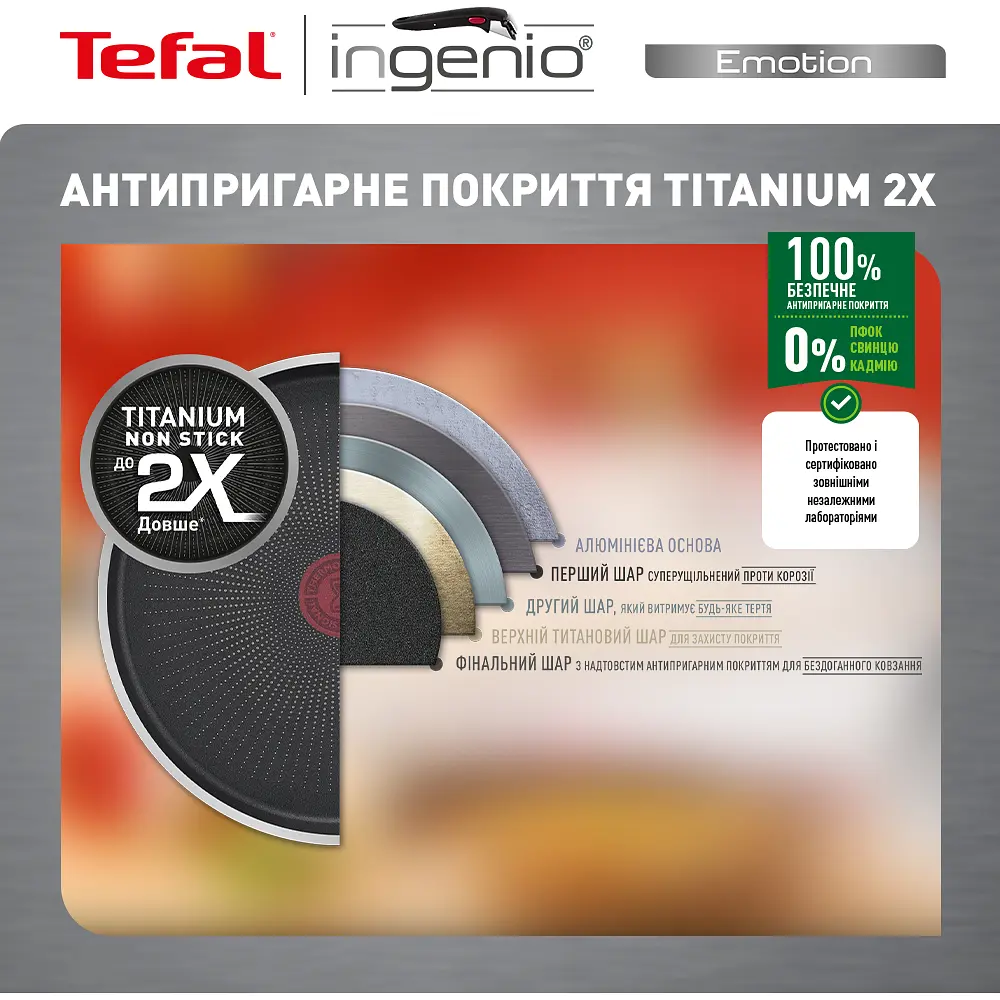 Набір посуду Tefal Ingenio Emotion 4 предмети сріблястий (L897S574) - фото 10