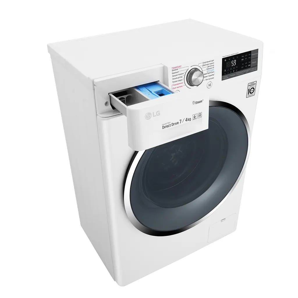Прально-сушильна машина LG F2J7HG2W, 7кг (4кг), 1200, В, Пар, глибина 45см, Дисплей, Інвертор, Білий (F2J7HG2W) - фото 8