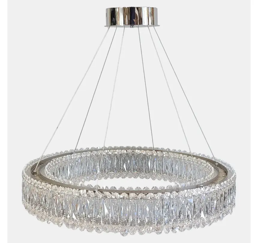 Велика підвісна світлодіодна кришталева кільцева люстра Artlight 551/800CH діаметром 78,5 см з трьома режимами освітлення - фото 2
