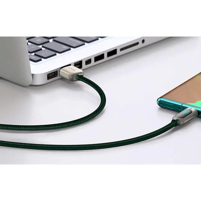 Кабель Baseus Display Fast Charging Cable USB to Type-C 66W 1m CASX020006 Green - фото 6