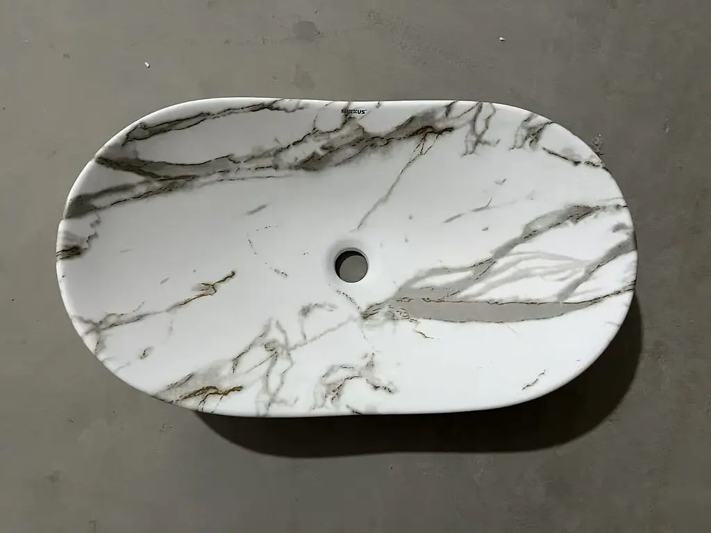 Умивальник накладний Mixxus Premium Wave-0105 marble 620x360x160 мм MP6559, Мармур - фото 9