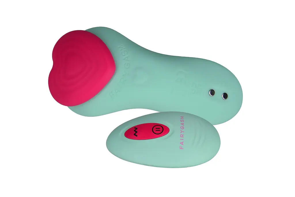 Вібратор у трусики FairyGasm HeartGem green, на магніті, пульт ДК - фото 3