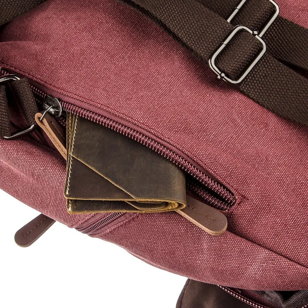 Компактний жіночий текстильний рюкзак 20195 Vintage малиновий - фото 10