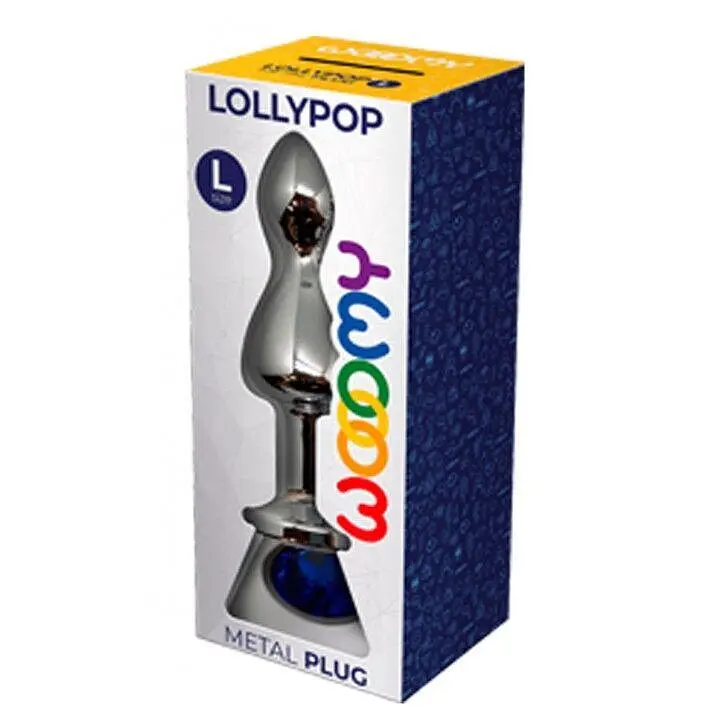 Металева анальна пробка Wooomy Lollypop Double Ball Metal Plug Blue L діаметр 3,5 см, довжина 10,5см - фото 3