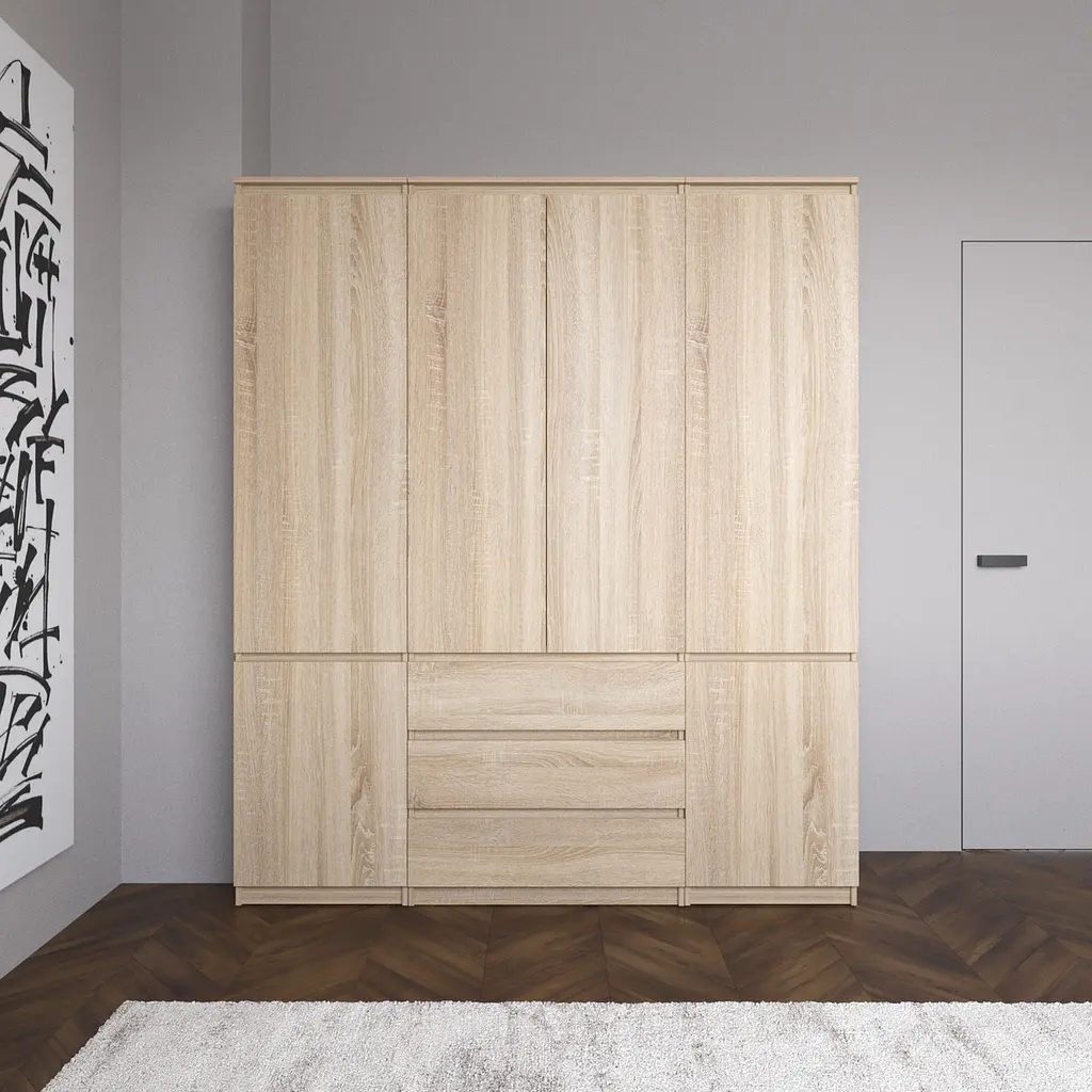 Шафа для одягу Vays зі штангою та полицями, 3 шухляди, комплект R9+R22-2 - фото 7