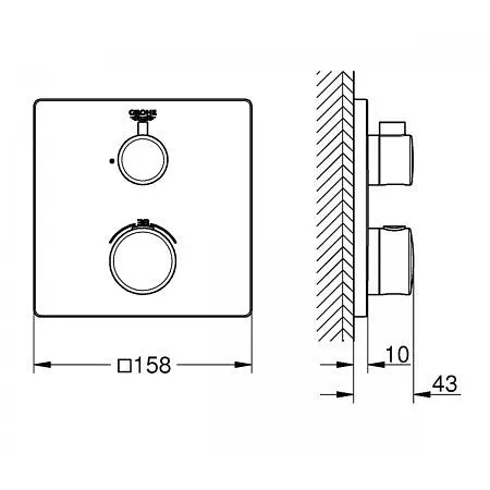 Термостат прихованного монтажу Grohe Grohtherm 24079000, Хром - фото 2