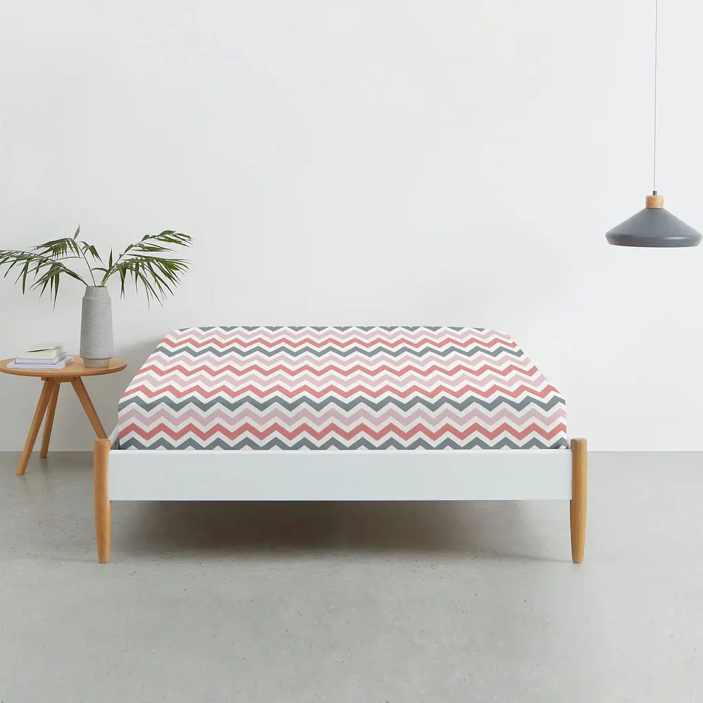 Набір простирадло на резинці 90х200 ROSE / GREY ZIGZAG COSAS (4822052058558) - фото 3