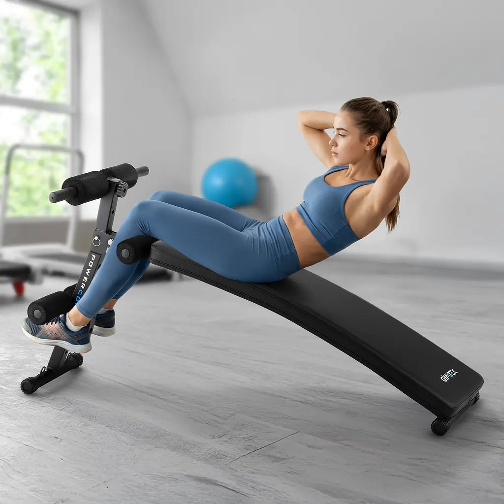 Похила лава для тренувань преса Gymtek XL200 з еспандерами для дому - фото 18