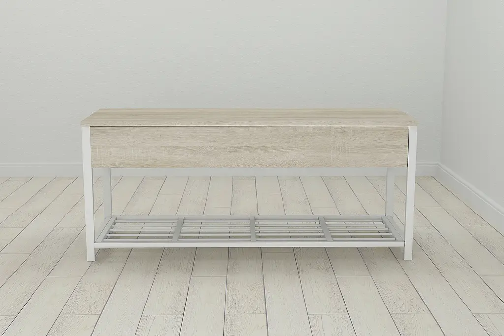 Банкетка с ящиком Ferrum-decor Дрейк 1 550x1000x400 металл Белый ДСП Сонома 16 мм (FRD-103055) - фото 2