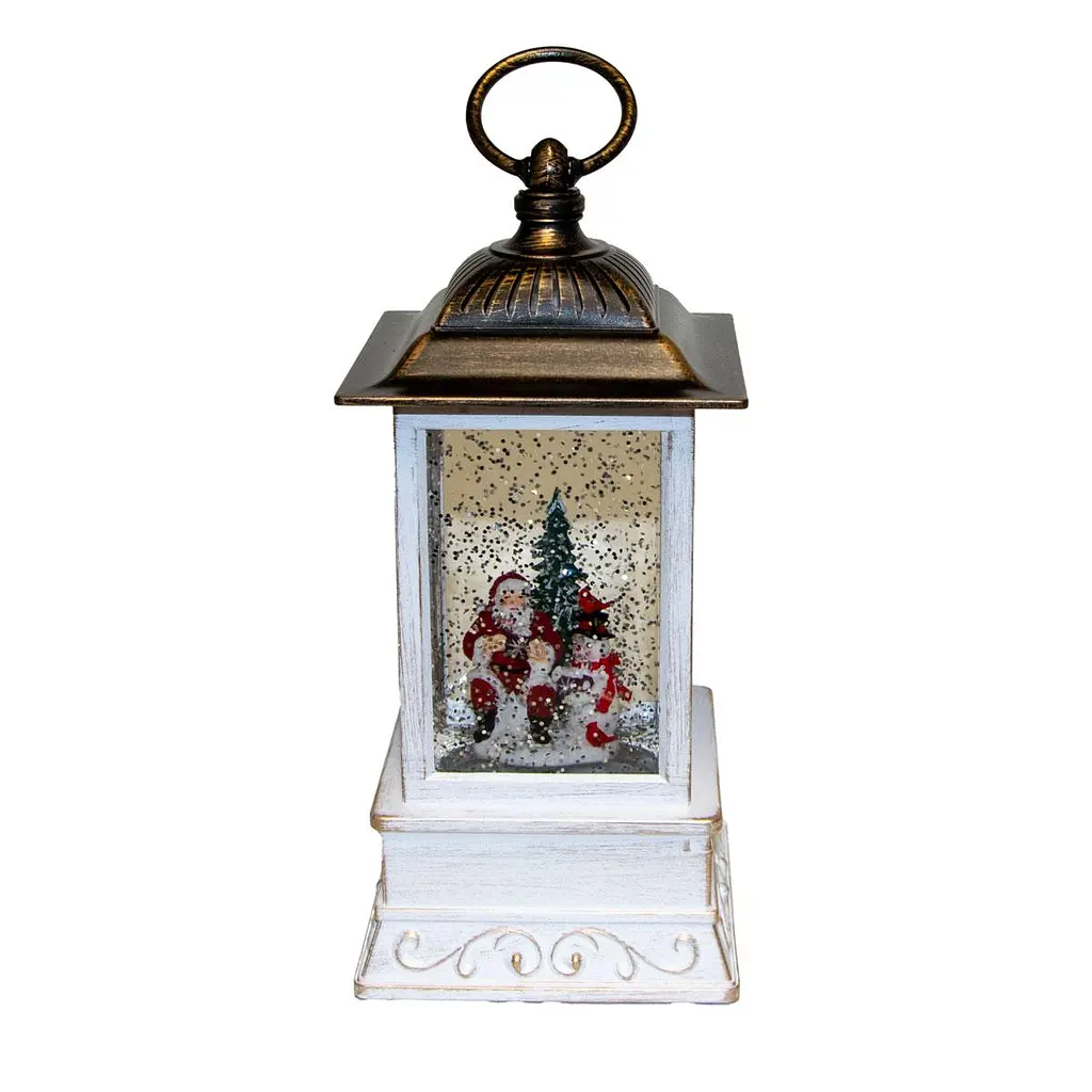Новорічний світильник-нічник XMAS WDL-24004 Snow Water Lantern, різдвяний ліхтар з ефектом снігу - фото 4