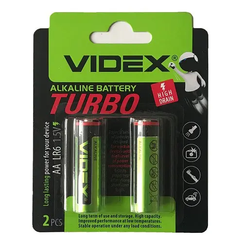 Батарейка VIDEX TURBO LR03 (AAA) blister 2 (2/20/360)