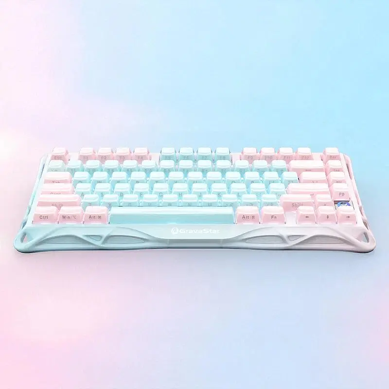 GravaStar Клавіатура механічна GravaStar Mercury K1 Lite 80keys, GravaStar x BSUN Grey, BT/WL/USB, Aurora Mist - фото 6