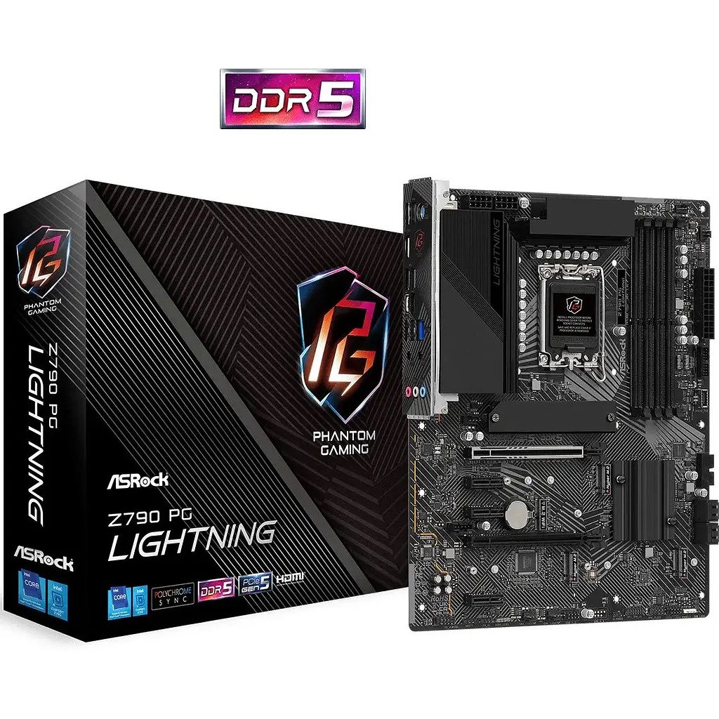 Материнская плата AsRock Z790 PG Lightning (1700/Z790, 4xDDR5, 2xPCIex16, HDMI/eDP, 4xSATA, 4xM.2, 2.5Glan, 7.1ch, ATX) - фото 5