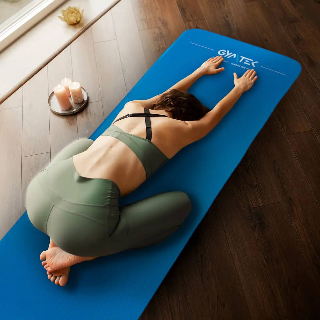 Килимок (мат) для фітнесу та йоги Gymtek NBR 1,5см голубий - фото 4