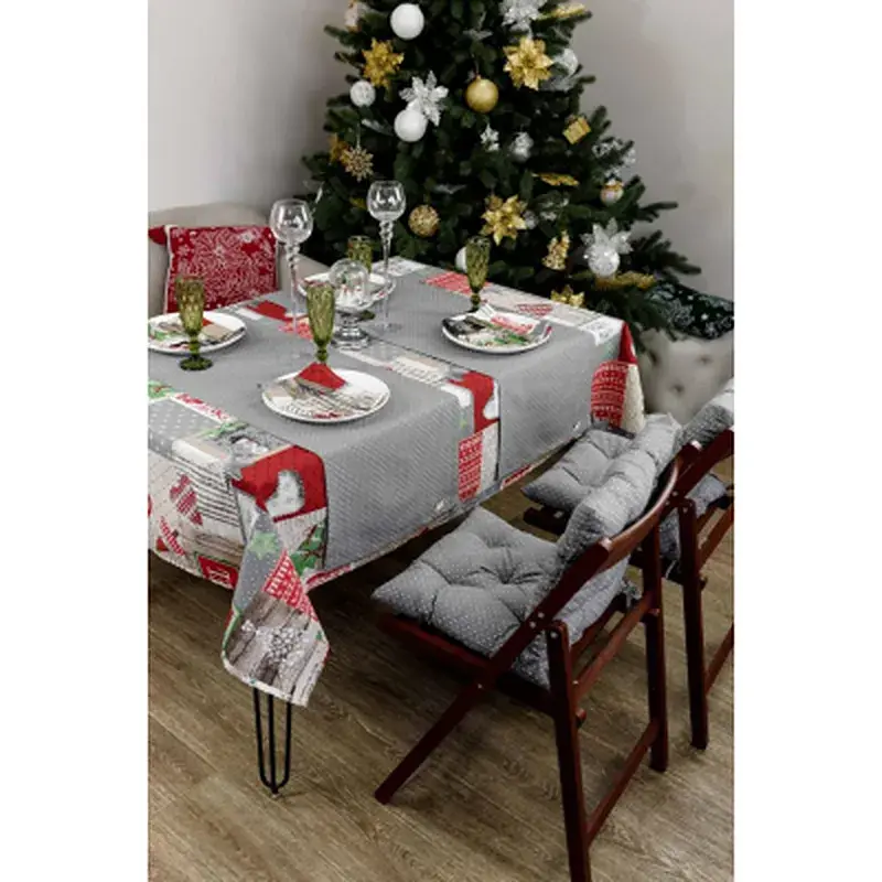Доріжка на стіл Прованс Merry Christmas сіра 40x140 см (031480) - фото 2
