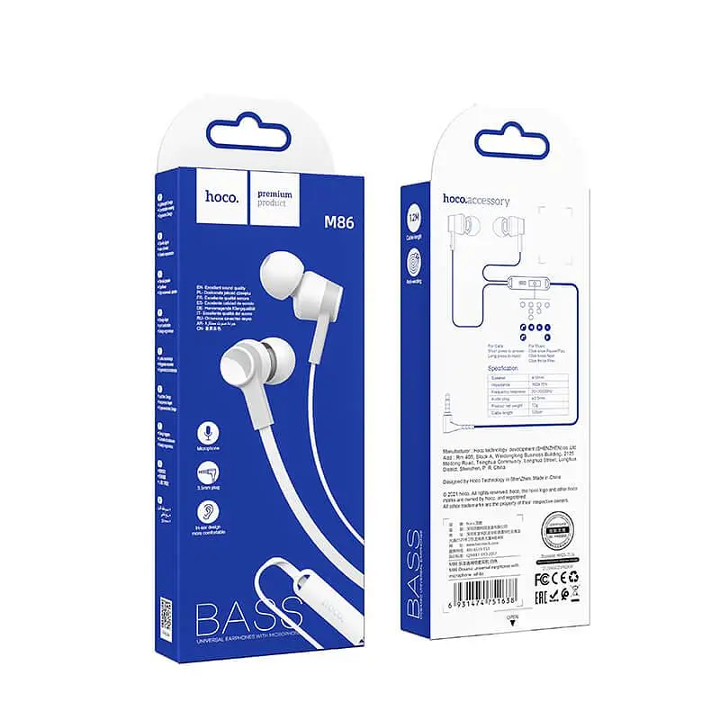Наушники Hoco Oceanic universal earphones with mic M86 - фото 2