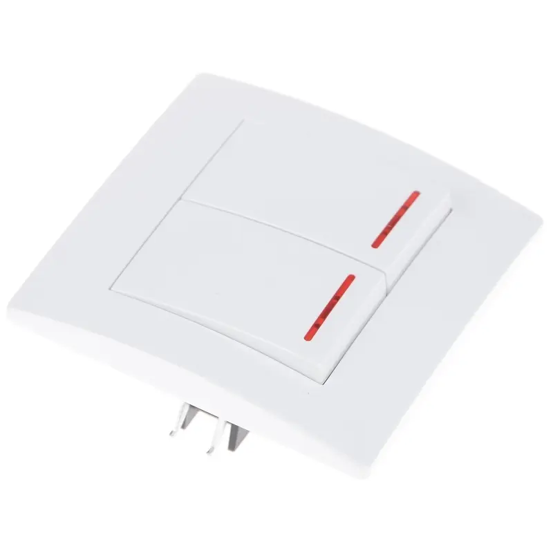 Выключатель Brille с подсветкой двойной VB-2VL wh - фото 2