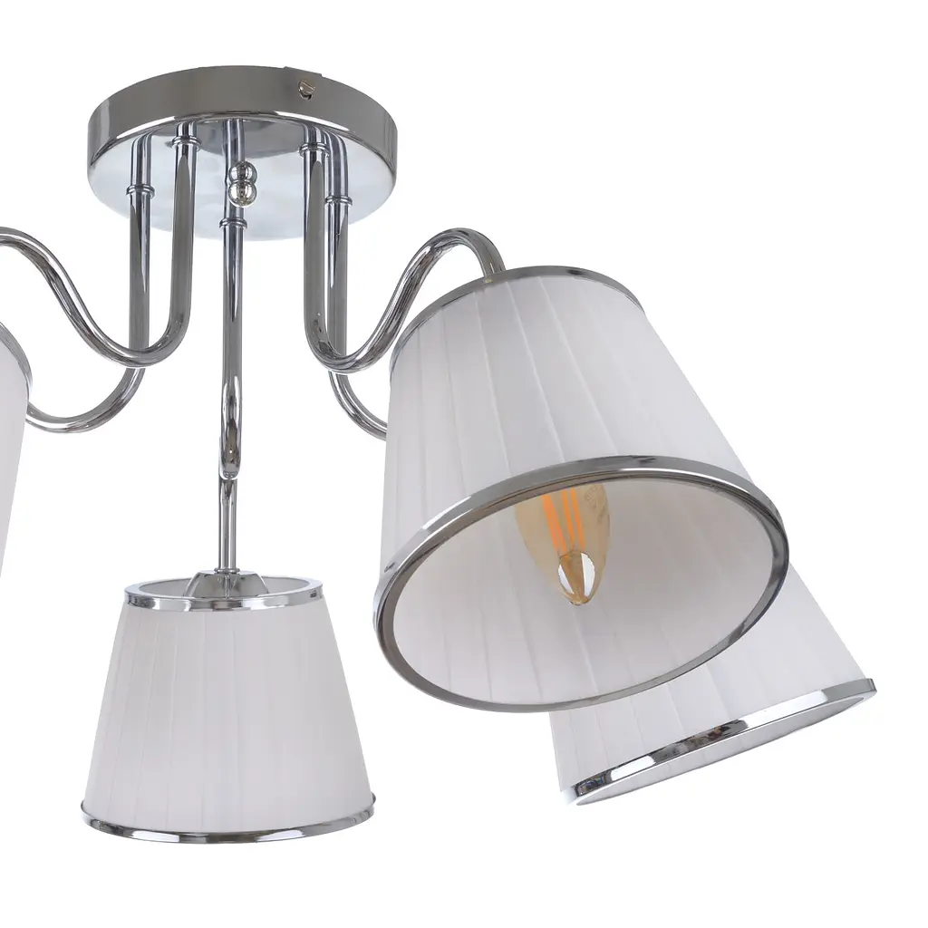 Люстра потолочная Brille с абажуром E14 40W CH (BKL-687C/5) - фото 5