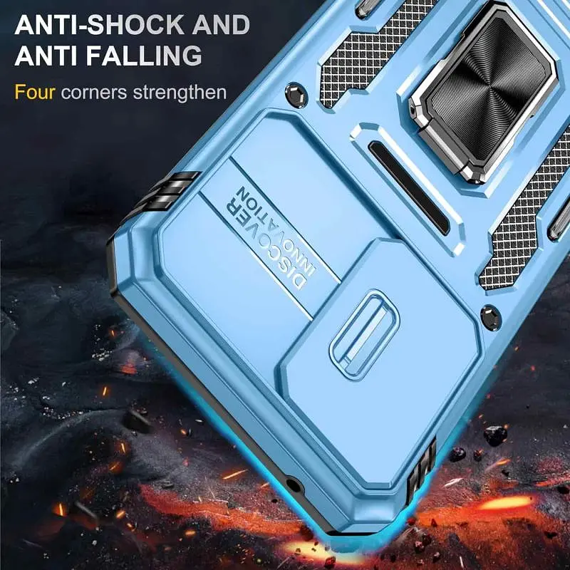 Ударостійкий чохол Camshield Army Ring для Samsung Galaxy A57 5G Блакитний / Light Blue - фото 7