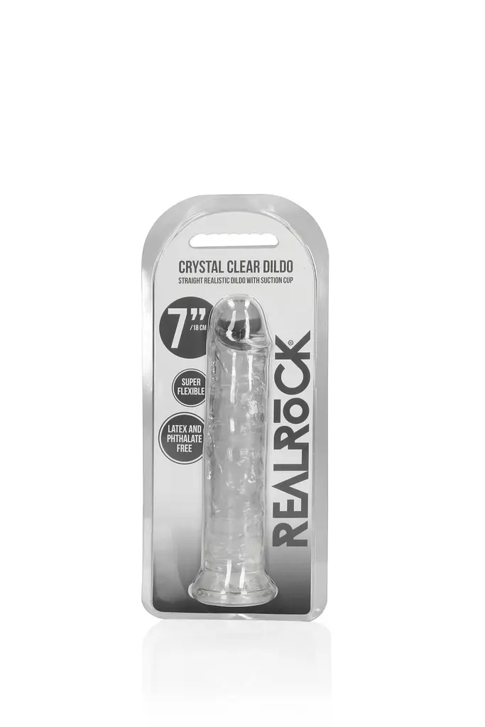 Фалоімітатор RealRock Crystal Clear Realistic Dildo 7'' 20 см прозорий - фото 5