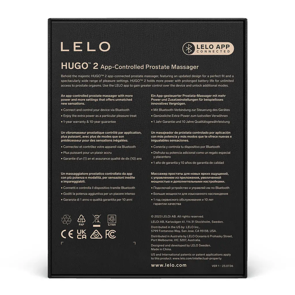 Стимулятор простати LELO Hugo 2 App, 10.7 см чорний - фото 4