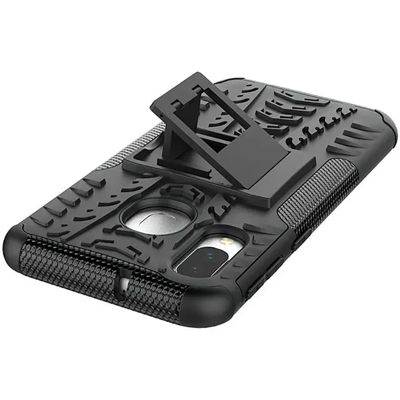 Чехол-накладка Toto Dazzle Kickstand 2 in 1 Case Samsung Galaxy A40 Black - фото 5