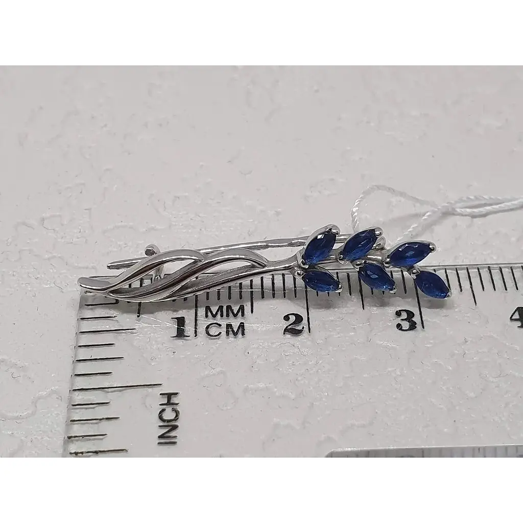 Срібна брошка-шпилька Ірій з фіанітами. 9520 СИН - фото 4