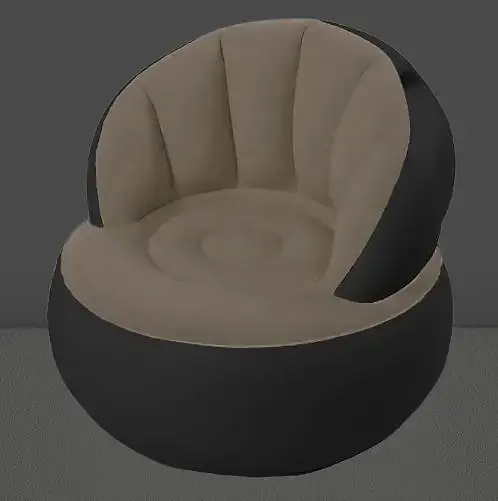 Надувне садове крісло Sofa AND LY-10 для відпочинку  85 х 85 х 74 см  високоякісний хлопок + міцний ПВХ з вологостійким покриттям Бежеивий - фото 3