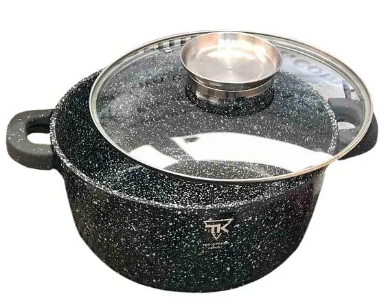 Универсальный набор посуды Top Kitchen TK00076, набор 7 предметов с гранитным покрытием Черный - фото 6