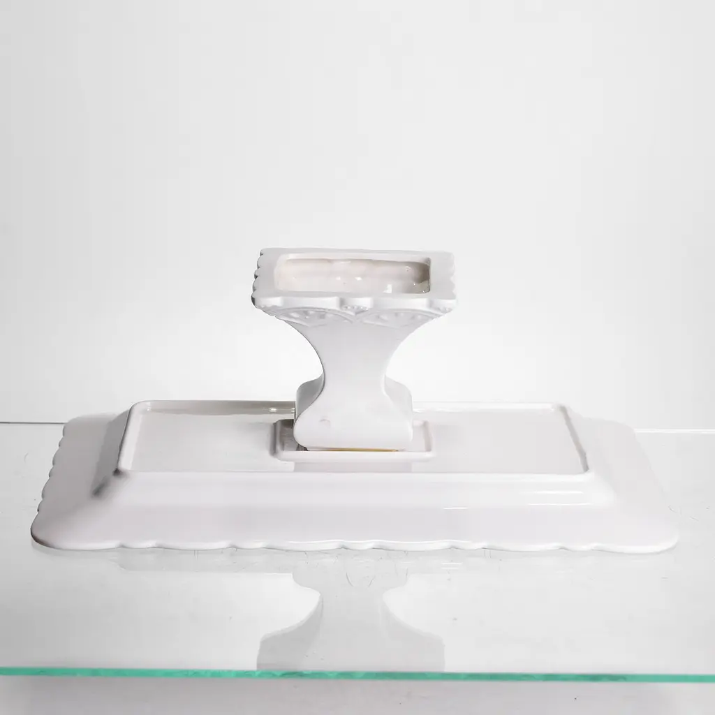 Тортівниця порцелянова  Yiwu  White Square 30.5х30.5 см квадратна на ніжці  Yiwu 120-YH-HG061 - фото 7
