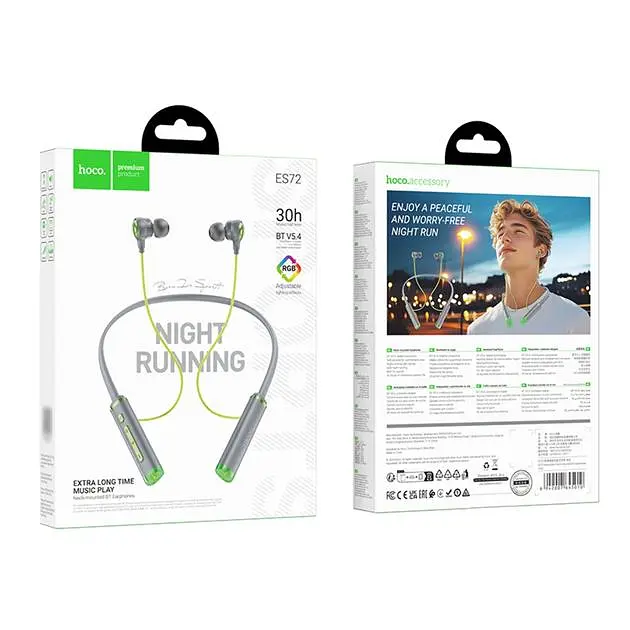 Наушники беспроводные, вакуумные, Hoco ES72, BT5.4, 200mAh, 30h, 85cm, gray - фото 4