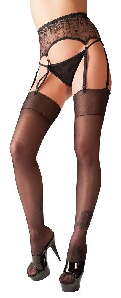Панчохи Cottelli Legwear Elizabeth, 7 (чорний) - фото 3
