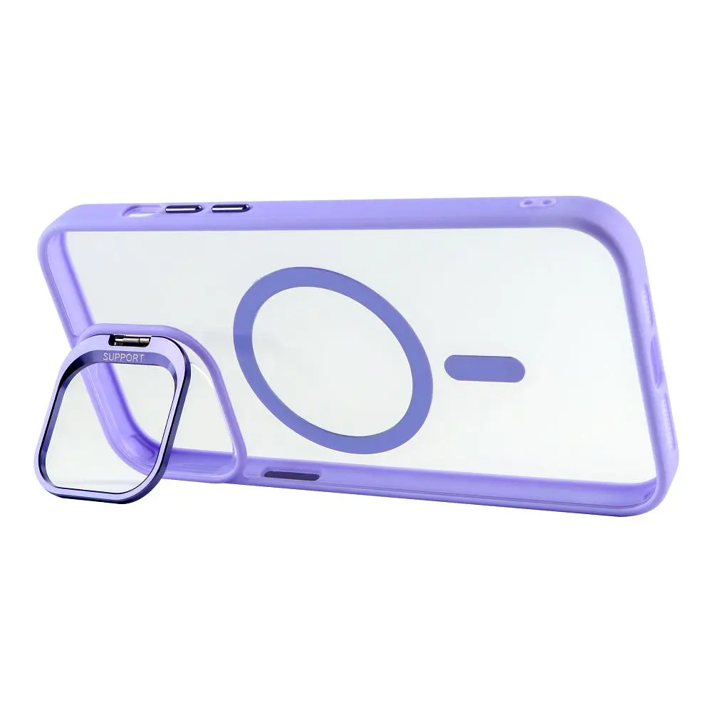 Чохол із підставкою MagSafe TPU PC Metal Stand Case and Camera Lenses Apple iPhone 13 Pro Max Purple - фото 2