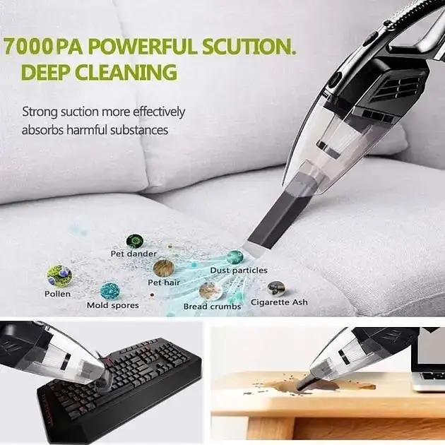 Автомобільний бездротовий ручний пилосос Grikey 5W акумуляторний для сухого та вологого прибирання 7000Па 140W - фото 2