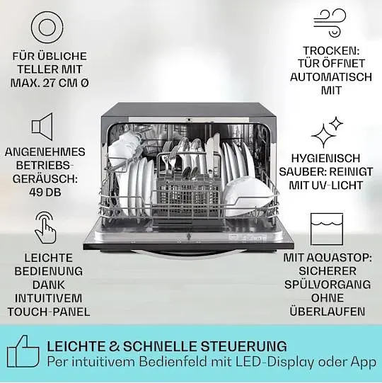 Посудомийна машина Klarstein Havasia UV 8 Neo 1380 Вт (10041830) - фото 2