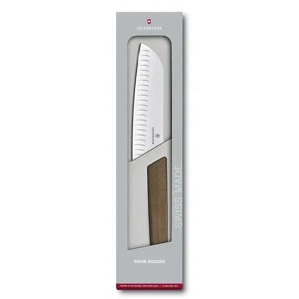 Кухонний ніж Victorinox Swiss Modern Santoku 17 см Wood (6.9050.17KG) - фото 3
