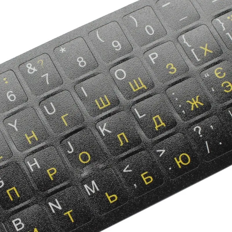 Наліпки на клавіші клавіатури універсальні український / англійський, Чорні (753522) - фото 2