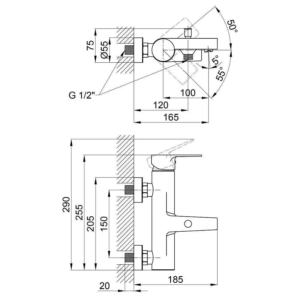 Змішувач для ванни Qtap Stenava 3045102DC (QTST3045102DC) - фото 2