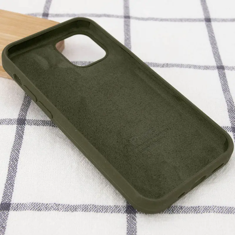 Чехол Epik Silicone Case Full Protective (AA) для Apple iPhone 13 (6.1) Зеленый / Dark Olive - фото 2