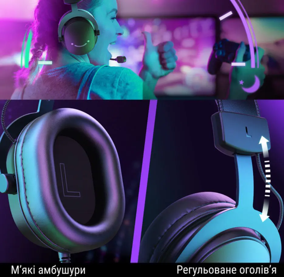 Ігрові навушники з мікрофоном Fifine H-9B USB 7.1 Black - фото 9